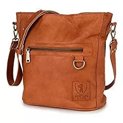 Berliner Bags Taschen & Rucksäcke Berliner Bags Vintage Schultertasche Siena, Umhängetasche aus Leder Handtasche für Frauen - Braun