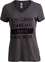 Ann Arbor T-shirt T-Shirts Damen T-Shirt mit V-Ausschnitt You Can't Scare Me, I Have Three Boys