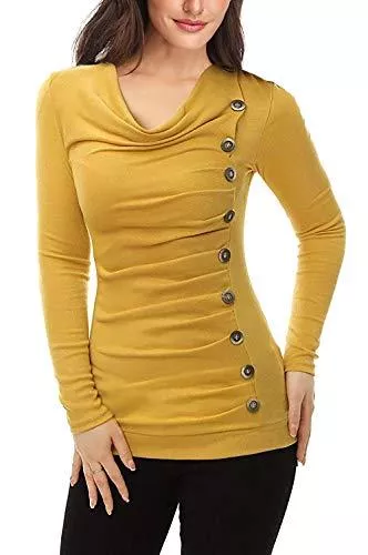 MISS MOLY Langarmshirts MISS MOLY Damen Langarmshirt Pullover mit Knöpfen